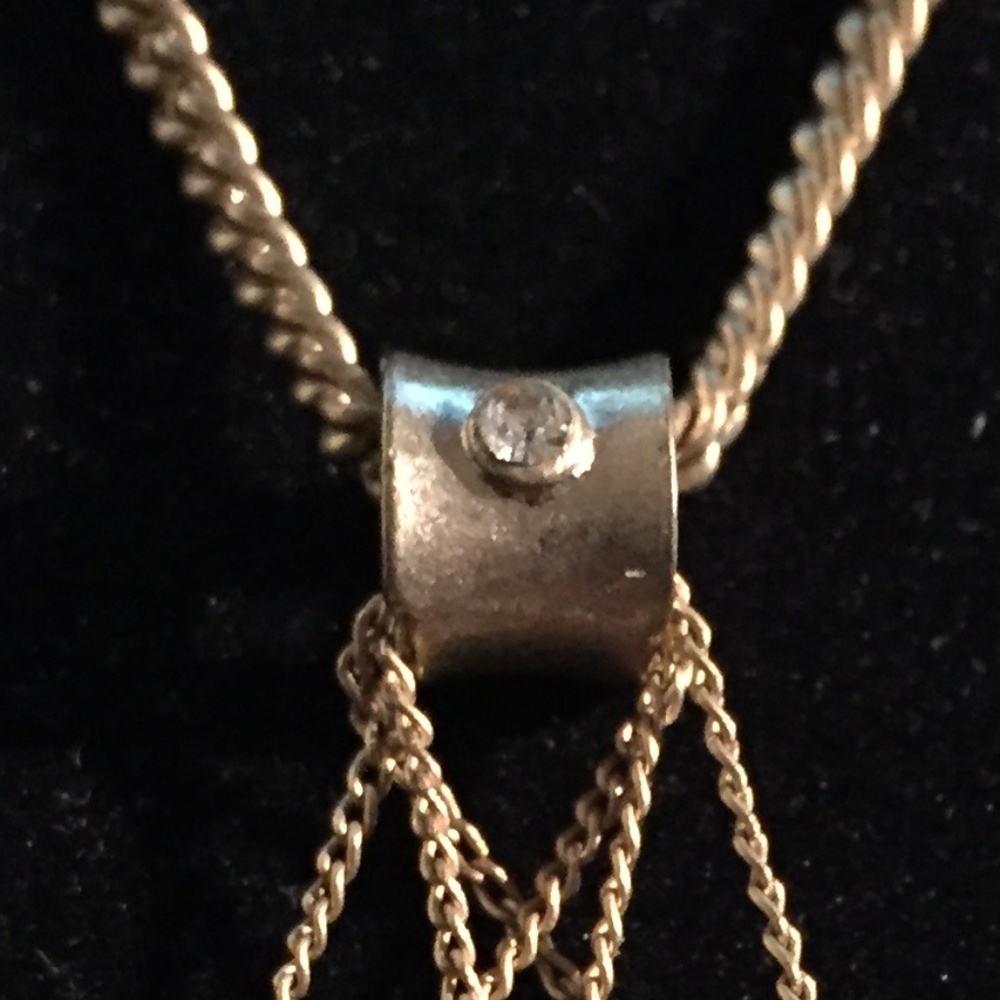 KENNETH COLE GOLD TONE TRIPLE PENDANT NECKLACE - Picture 3 of 4